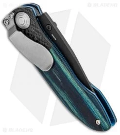 Vintage Benchmade 690 Liner Lock Knife Blue Wood/CF (3.625" Serr) 690SBTBLU 9 Vintage Benchmade 690 Liner Lock Knife Blue Wood/CF (3.625" Serr) 690SBTBLU -Knives Benchmade Store Vintage Benchmade 690 LL Blue Wood CF Serr 690SBTBLU BHQ 99187 jr side