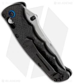 Benchmade Nakamura AXIS Lock Knife Carbon Fiber (3.08" Stonewash) 484-1 -Knives Benchmade Store benchmade 484 1 nakamura thumb side