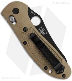 Benchmade Griptilian AXIS Lock Knife Sand (3.45" Black) 550BKHGSN -Knives Benchmade Store benchmade 550bkhgsn grip black tan plain back 1