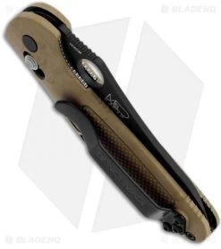 Benchmade Mini Griptilian AXIS Lock Knife Sand (2.91" Black) 555BKHGSN -Knives Benchmade Store benchmade 555bkhgsn mini grip black tan plain side