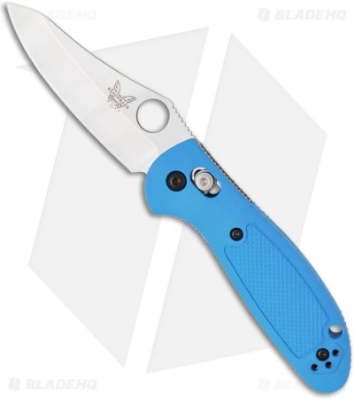 Benchmade Mini Griptilian AXIS Lock Knife Blue (2.91" Satin) 555HG-BLU 3 Benchmade Mini Griptilian AXIS Lock Knife Blue (2.91" Satin) 555HG-BLU