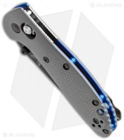 Benchmade Mini Griptilian AXIS Lock Knife Gray/Blue G-10 (2.91" Black) 556BK-1 -Knives Benchmade Store benchmade 556sbk 1 bottom cm