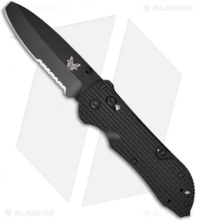 Benchmade Triage AXIS Lock Knife Black G-10 (3.5" Black Serr) 916SBK 3 Benchmade Triage AXIS Lock Knife Black G-10 (3.5" Black Serr) 916SBK