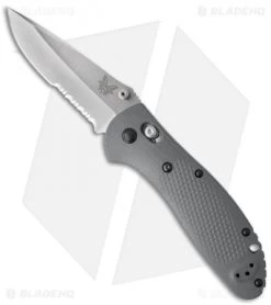 Benchmade Griptilian AXIS Lock Knife Gray/Blue G-10 (3.45" Satin Serr) 551S-1