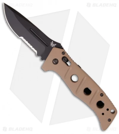 Benchmade 2750 Adamas Automatic Knife W/ Tan Handle (3.82" Black Serr) 2750SBKSN 3 Benchmade 2750 Adamas Automatic Knife W/ Tan Handle (3.82" Black Serr) 2750SBKSN