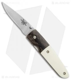 Vintage Benchmade 850-01 Mel Pardue Knife Black Dymondwood/Ivory (2.8" Satin)